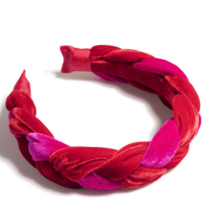 braided velvet headband magenta